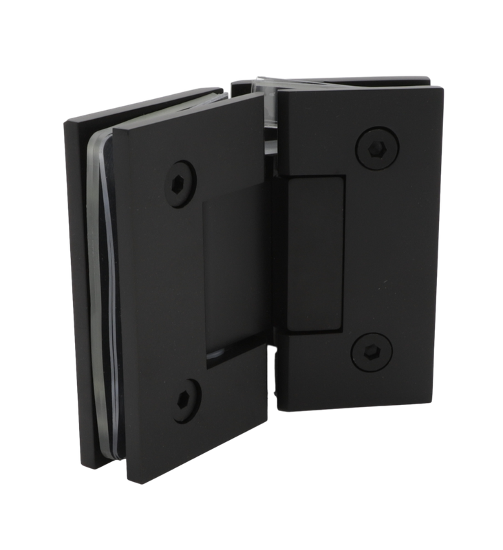 Duschtürscharniere aus massivem Messing, 135 Grad, versetzte Rückplatte für Wandmontage, SH305-MB