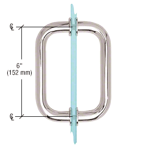 6-Zoll-Duschtürgriffe aus Glas mit Metallscheibe L100