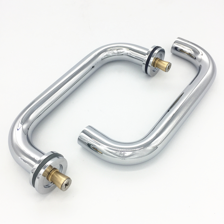 Duschtür aus poliertem Nickel