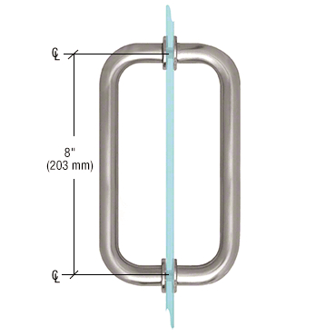 8-Zoll-Duschtürgriff mit Metallscheibe L102